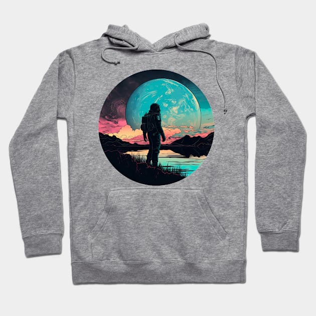 Cosmic Astronaut Adventure - Space Exploration Tee Hoodie by PlutoOrigins